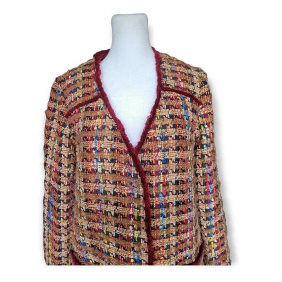 Anthropologie Tweed Blazer XS Multicolor Oversized Statement Jacket - Picture 6 of 15